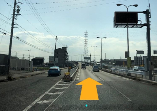 鏡島大橋方面からの道案内