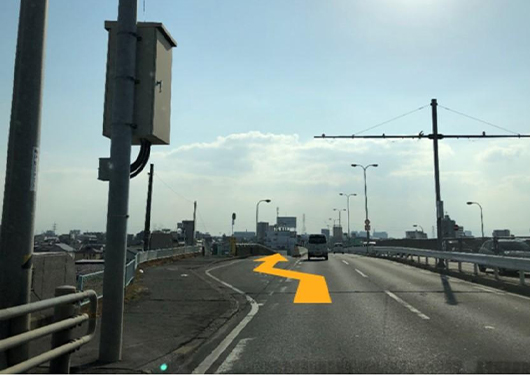 鏡島大橋方面からの道案内