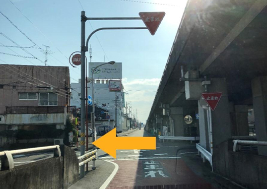 鏡島大橋方面からの道案内