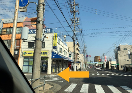 合渡橋方面からの道案内